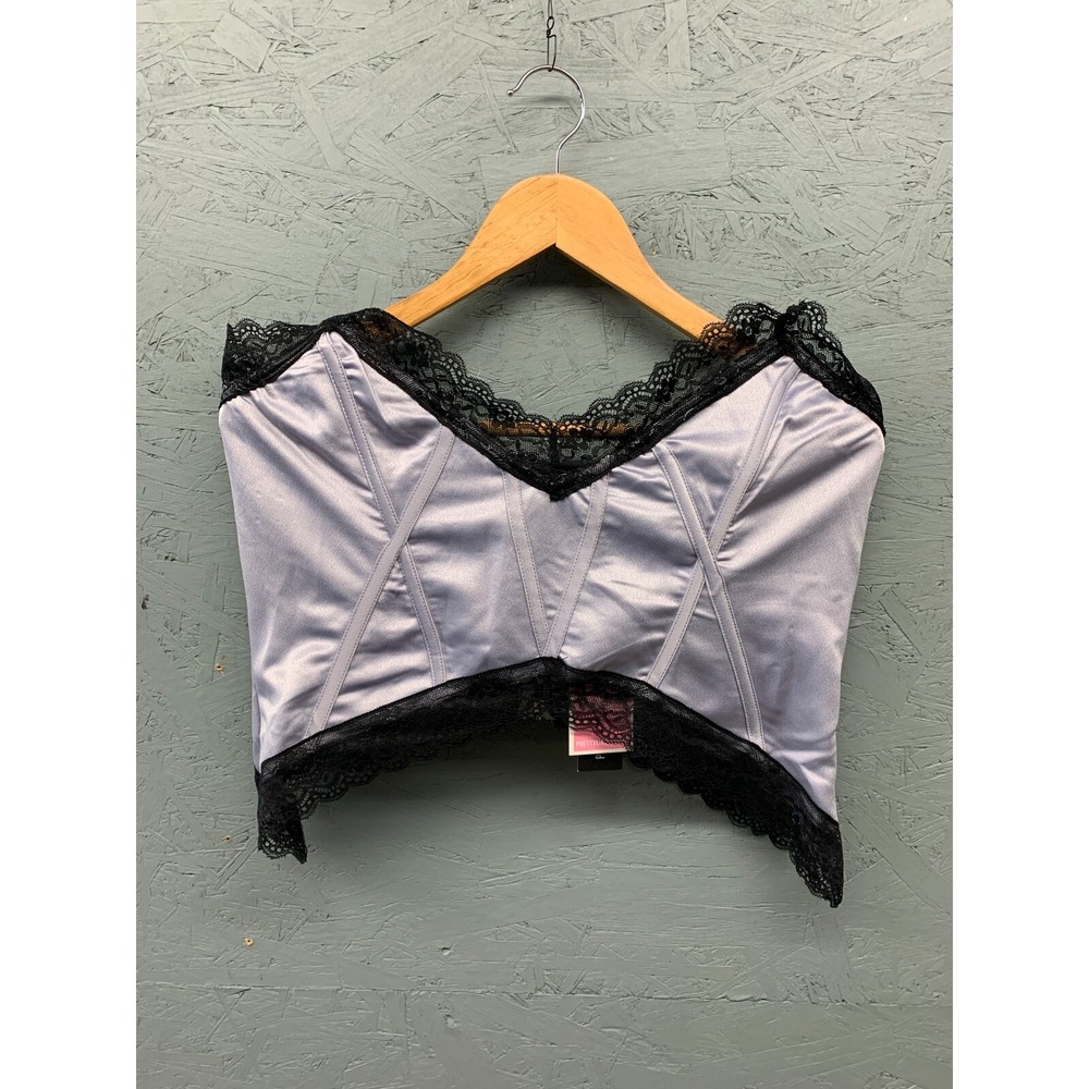 PrettyLittleThing Womens 12 Purple Lace Trim Bandage Top Sleeveless NWT Sexy Fit